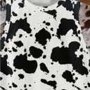Women's Cow Print Tank Top Sleeveless Crewneck Fitted Crop Tops Summer Cowgirl Vest (XL)