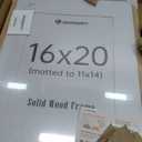 upsimples 16x20 Frames Set of 3, Natural Solid Wooden Picture Frames, Display 11x14 with Mat or 16 x 20 Without for Vertical or Horizontal Wall Hanging