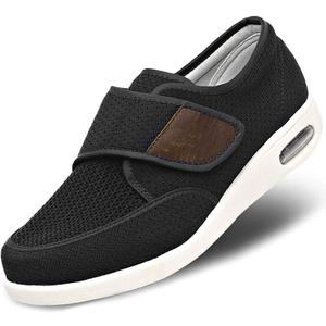 MEJORMEN Men's Edema Diabetic Shoes Adjustable Wide Width Outdoor Walking Sneakers Orthopedic Lightweight Comfy Casual Slippers for Elderly Swollen Feet Arthritis Recovery (12, Breathable 1 - Black)