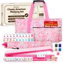 American Mahjong Set with 166 White Tiles and Racks, Mahjong Set