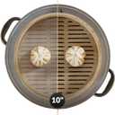 Prime Home Direct Bamboo Steamer Silicone Liners 10-Inch | 6 Count | BPA Free | Reusable & Non Stick for Air Fryer, Dumpling Food Steam Pot & Dim Sum Steaming | Round Mesh Parchment Baking Sheet Paper