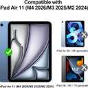 Juvraixo 2 Pack Screen Protector for iPad Air 11 Inch M4/M3/M2 | (8th/7th/6th Generation, 2026/2025/2024) 9H Tempered Glass [Face ID & Apple Pencil Compatible] HD Clear Case Friendly