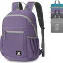SKYSPER Anti Theft Hiking Backpack, 18L RFID Packable Travel Daypack, Lightweight Foldable Back Pack for Walking Daytrip (Purple)