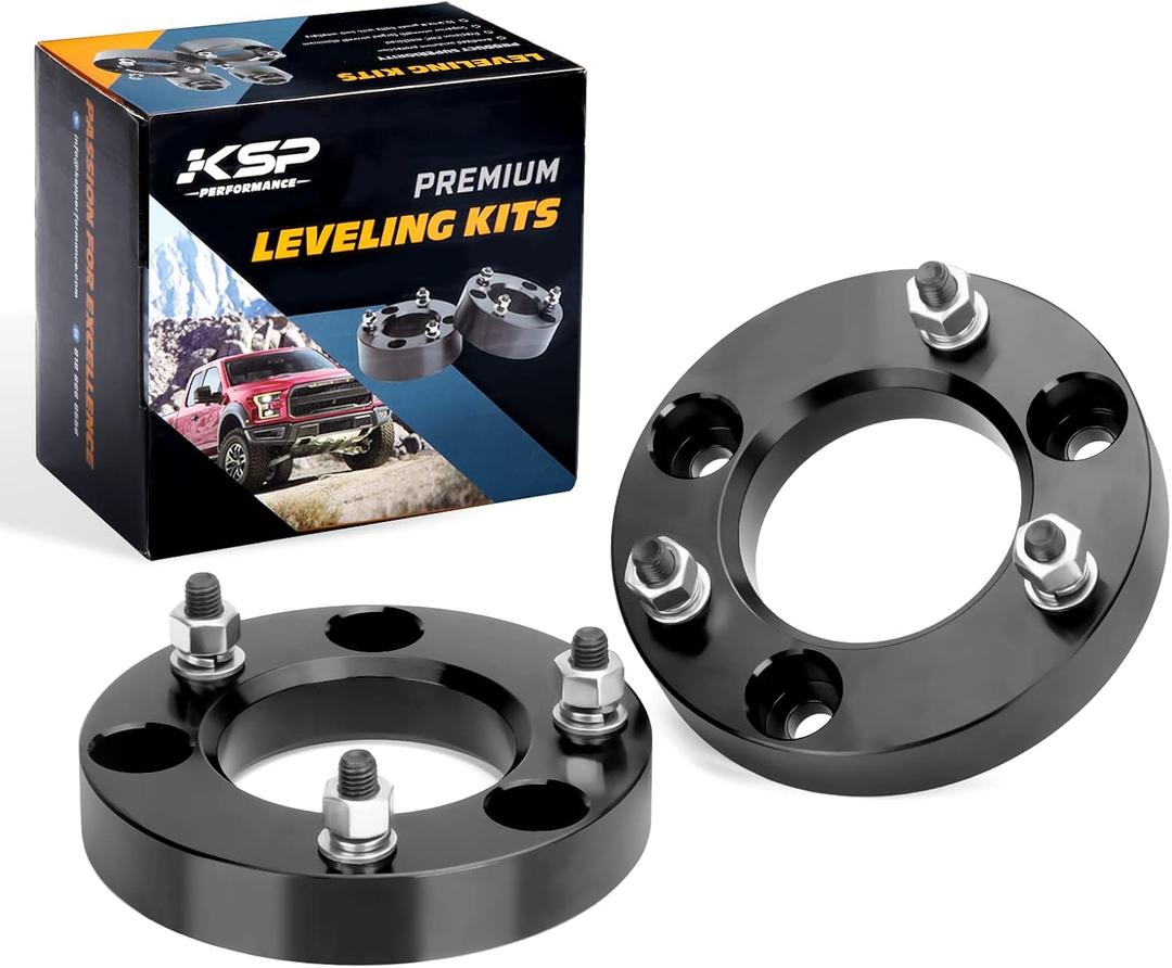 KSP 1.5" F150 Leveling Kits, 1.5in Front Strut Spacers Compatible with F-150 2004-2026 Expedition 2003-2018 Lincoln Mark LT 2005-2008, 1-1/2inch Suspension Level Kit (Package of 2pcs Black)