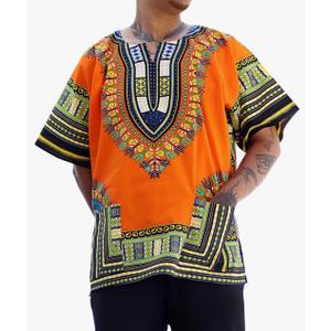 DA'IKI Dashiki Cotton Shirt African Tribal Kaftan Boho Caftan Unisex Size XL