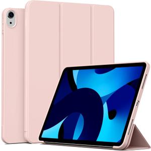Case for iPad (A16) 11th Generation 11 Inch 2025/ iPad 10th Generation 10.9 inch 2022, Auto Wake/Sleep, Support Touch ID, Slim Trifold Stand Protective Cover with Soft TPU Back (Light Pink)