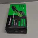 Cardboard Cutter, Rechargeable Cordless Electric Scissors, 4V Upgrade Motor Electric Box Cutter with 2 Blades, Safety Lock & LED Light, Powerful Cutting for Cardboard Box, Plastic, Leather (Green)