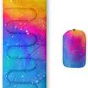 QOOMO Camping Sleeping Bags,3 Season Warm & Cool Weather,Lightweight,Waterproof Sleeping Bags for Adults & Kids,Traveling,and Outdoors,Camping Gear Equipment (Colorful Starry Sky 5) (31x90)