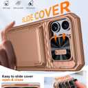 Vizvera for iPhone 16 Pro Max Case Wallet RFID [Cards Holder][Camera Control][Camera Cover] Full Body Rugged Shockproof Silicone Protective Phone Case for iPhone 16 Pro Max 6.9"(Desert Gold)