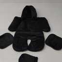 Newborn Car Seat Head Support with 3 Strap Covers, 2-in-1 Reversible Infant Car Seat Insert, Thickened Car Seat Cushion for Baby, Carseat Head Support for Preemie to Infant, Stroller Cushion for Swing (Black)