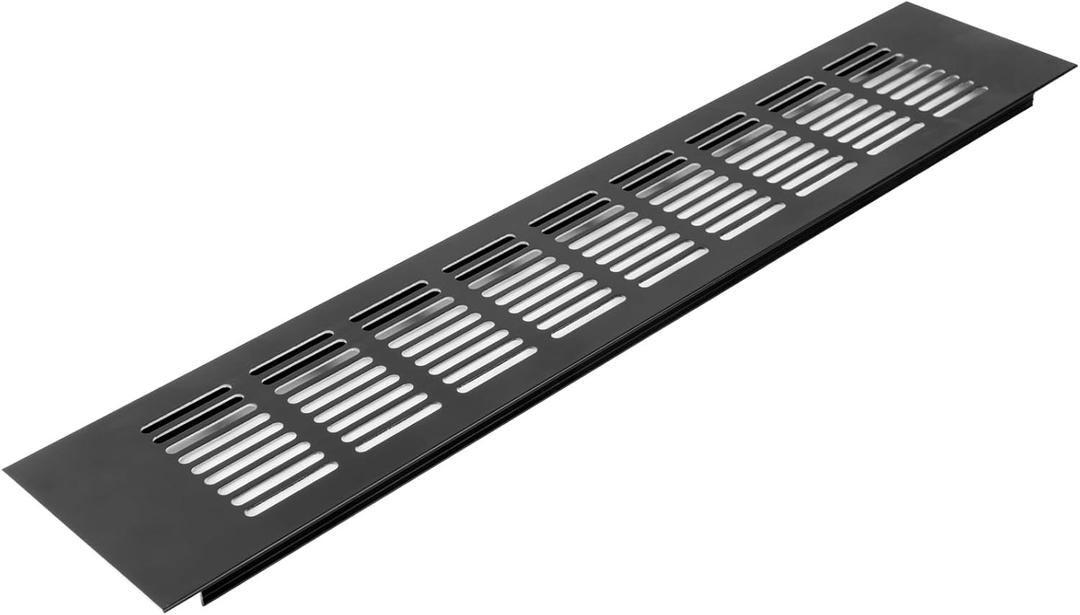 Vent Systems 16 x 3 Inch (Outer Dimensions) Air Supply Ventilation Grille - Brown Aluminum Rectangle Intake/Exhaust Door Vent Deflector - HVAC for Home Improvement Floor, Wall Duct Cover