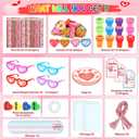 2 x Valentines Day Gifts for Kids, 24 Pack Stationery Toys Gift Classroom Prize with Valentines Day Cards Class Valentines Gifts for Classroom School Boys Girls Party Favors Exchange (Rose)