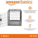 Amazon Basics Portable, Collapsible Metal Wire Dog Crate with Removable Tray, Double Door, Easy to Assemble, Divider Panel for Large Dogs, 42" x 28" x 30", Black