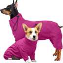 ROZKITCH Medium Dog Clothes, Pet Windproof Warm Cold Weather Jacket Vest Cozy Jumpsuit Apparel Outfit Clothes for Small Medium Large Dog Walking Hiking Sleep Pink M (M(Back Length:18"))