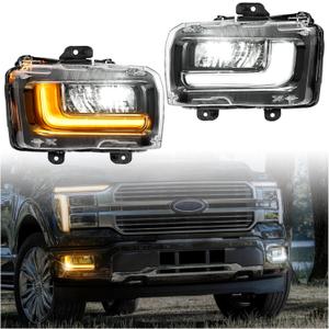 LED Fog Light with DRL for 2024 2025 Ford F150, OEM Style Amber Turn Signal White Daytime Running Light Fog Lamp for Ford F-150 Lariat/King Ranch/Platinum 2024-2025 Accessories, 2PCS