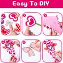 SYUCVQI 24 Sets Valentine's Day Flower Bouquet Craft Kit DIY Valentines Gift Make Your Own Flower for Valentine's Day School Classroom Home Fun Activities DIY Gifts