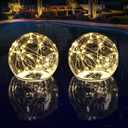 Floating Pool Lights Solar Powered, 6.5 Inch Warm White Light Up Solar Pool Lights That Float, Updated Waterproof Floating Pool Balls for Patio Party Decor (2 Piece)