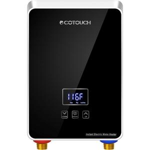 Tankless Water Heater Electric 6.5kW 240V, ECOTOUCH Instant Hot Water Heater On Demand for Sink Faucet, Energy Efficient Point of Use Tankless Water Heater with Self-modulating, ECO65BP Black