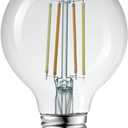 GLOBE Electric 34920 Wi-Fi Smart 5.5W (60W Equivalent) Straight Filament Tunable White Clear LED Light Bulb, No Hub Required, Voice Activated, 2000K - 5000K, Vintage Edison Style, G25 Shape, E26 Base (1 Count (Pack of 1))