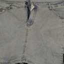 luvamia Skorts Skirts for Women Denim Mini Skirt Side Slit with High Waisted Jean Shorts Stretchy (XX-Large, Vintage Light Blue)