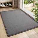 Color&Geometry Front Door Mat Indoor Entrance, 19.5"x35.5" Standard-Sized Inside Doormat for Entryway Non Slip, Dirt Trapper Absorbent Entry Rug Washable, Grey (Rolled-up NO Creases)