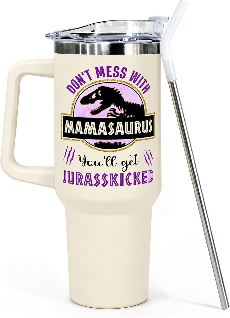 Gifts for Mom from Daughter, Son for Mothers Day, Christmas, Birthday - Birthday Gifts for Moms, Birthday Present for moms, Happy Birthdays Mom - Mother Tumbler 40 Oz Stainless Steel Coffee Cup