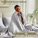 Silk Comforter Set 4 Pieces, All-Season 100% Silk Filled Comforter with Detachable Duvet Cover, Moisture-Wicking, Bedding Set with Comforter Insert, Duvet Cover, 2 Pillowcases (Grey, Queen)