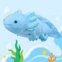 Axolotl Plush - Blue Axolotl Stuffed Animal, Realistic 20" Cute Ambystoma Creepy Amphibians Plush Toys, Unique Plush Gift Collection for Kids