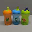 Tommee Tippee Sportee Water Bottle, for 12m+, 10oz, Pack of 3 Non-Spill Sippy Cups for Toddlers, Orange, Green and Blue, with Bite-Resistant Spout, Easy-Hold and BPA Free | for 12m+, Non-Spill, Sippy Cups, for Toddlers, Easy-Hold (Small)