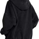 FAIABLE Womens Mens Zip Up Hoodie Oversized Acid Wash Hoodies Heavyweight Distress Cotton Fleece Zipper Hoodie Vintage (Black, L)