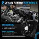 621-601 Engine Cooling Radiator Fan Assembly, Fits for JEE-p Wrangler 2012-2017, for Wrangler JK 2018, Replace 68143894AA 68143894AB 6010277 624080 CF13078
