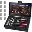 SENNMONN M6X1.0 Thread Repair Kit with 9.4mm Insert HSS Drill, Tap, Installation Driver, Counterbore, Stainless Steel Insert M6X1.0X9.4mmX10 PCS