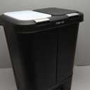 Step N' Sort 2 x 5.5 Gallon, Dual Trash and Recycling Bin with Slow Close Lid,Black,40 Liter,SNS402-B