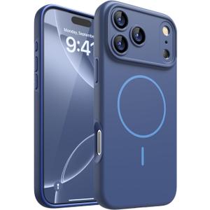Magnetic for iPhone 17 Pro Max Case, [Matte Solid Color] [Full Camera Protection] Protective Case for iPhone 17 Pro Max - Deep Blue