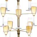 Metal Drink Tower for Parties - 3 Tier Champagne Glass Holder with 12 Brackets for Bar Stand or Cocktail Tree Stand