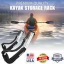 Best Marine and Outdoors Kayak Wall Rack, Heavy Duty 125 lb Capacity, Wall Mount Kayak Storage Rack for Garage, Canoe, SUP & Paddle Board, Indoor/Outdoor Steel Hangers with Foam Padding