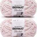 Bernat Blanket Super Bulky Acrylic Yarn - 2 Pack of 300g/10.5oz #6 Chunky Chenille Heavy Weight Yarn for Knitting and Crocheting, Amigurumi, Thick Blankets (Salmon Sand Varigates, 220 Yards 2-Pack)