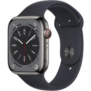Apple Watch Series 8 (GPS + Cellular 41mm) - Graphite Stainless Steel with Midnight Sport Band, M/L 