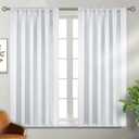 BGment Rod Pocket and Back Tab Blackout Curtains for Bedroom - Thermal Insulated Room Darkening Curtains for Living Room, Set of 2 Panels (52 x 45 Inch, Greyish White)