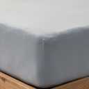 PURE ERA Jersey Knit Cotton Fitted Bottom Sheet ONLY (No Flat Sheet or Shams) Deep Pocket Up to 15" to 20" Ultra Soft Comfy Breathable Light Blue Queen