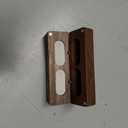 Engraved Flip Wooden 2 Ring box for wedding -Rustic Vintage Solid Wood rectangle Jewelry Storage Box (Brown)