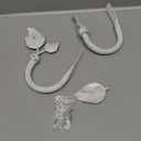 Leaf Shape Curtain Holdbacks Set of 2 Wall Mounted Window Drapery Metal Holdback Hooks for Living Room Bedroom White Brushed Gold