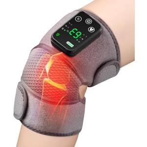 Knee Massager with Heat, Cordless Knee Heating Pad with Massager, 3 Heat & 3 Vibration Levels, Heating Pad for Knee, Knee Relief Wrap for Knee, Shoulder & Elbow, Adjustable for Joint Comfort
