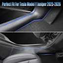 2Pcs Door Sill Protector for Tesla Model Y Juniper 2025-2026 Accessories - TPE One-Piece Design, Full Coverage Protection, Waterproof & Anti-Scratch, No Tools Installation