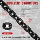 G80 1/2"x 36" Trailer Safety Chains with Hooks,2-Pack,EP Black | Heavy Duty Trailer Chains with G70 Safety Hooks|12000lbs Working Load,48000lbs Break Strength,Truck,Utility Trailers,Boat,Tow