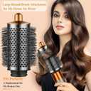 Round Volumizing Brush for Dyson Airwrap, Large Oval Volumizer (Gold)