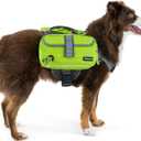 PetAmi Dog Backpack for Dogs, Saddle Bag for Dogs to Wear for Hiking, Pet Backpack Harness Dog Pack with Reflective Side Pockets for Walking Running  (Green, Medium)