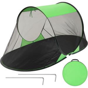 Pop up Mosquito Net Tents for Camping Instant Netting Screen Foldable Pop Tent with Ground Pin Waterproof Freestanding Insect Summer Bed Protection(86.61 x 41.34 x 35.43 inches,Green,2 Pcs)