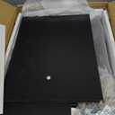 Tltaroni Nightstand with 2 Drawers and Open Shelf Wood Bedside Table Gold Handles Storage Night Stand with Light for Bedroom, Black