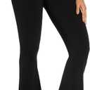 Sunzel Women's Crossover Flare Leggings with Pockets High Waist Yoga Pants High High Workout Gym Bootcut Leggings (Black, XL)